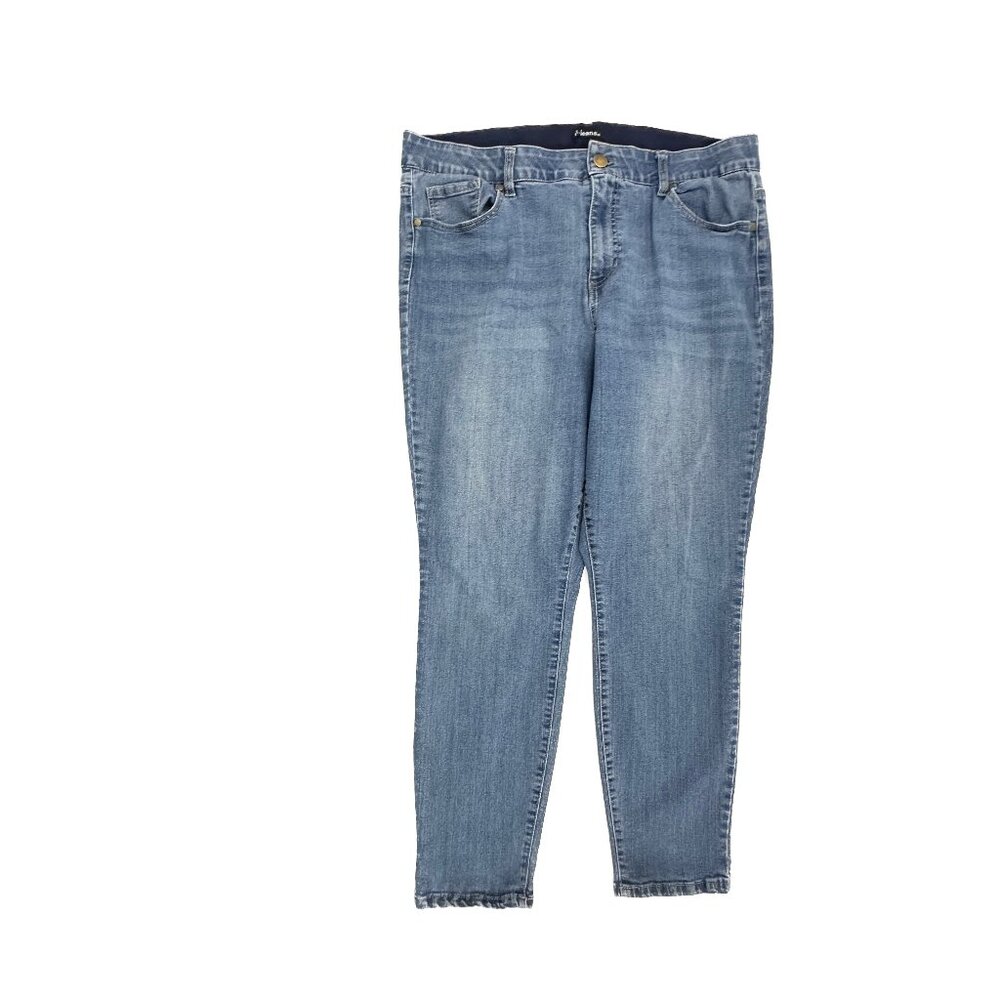 D.‎ Jeans Ankle Skinny Jeans Women 20W Blue Medium Wash Stretch Denim